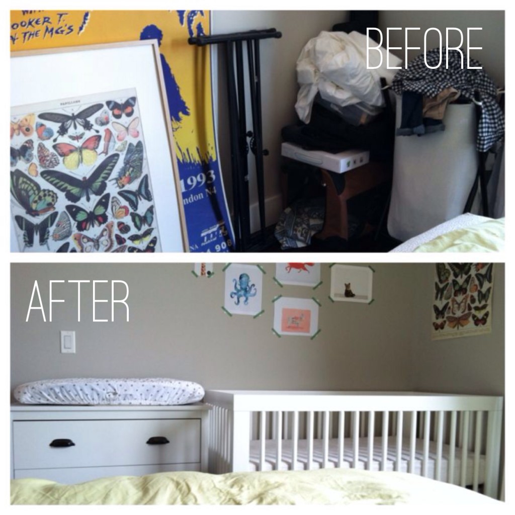 e before after bedroom corner